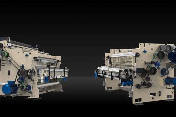 Hera e Hestia di Maflex ribobinatrici start-stop automatiche o semiautomatiche per rotoli tissue coreless e standard nel segmento professionale