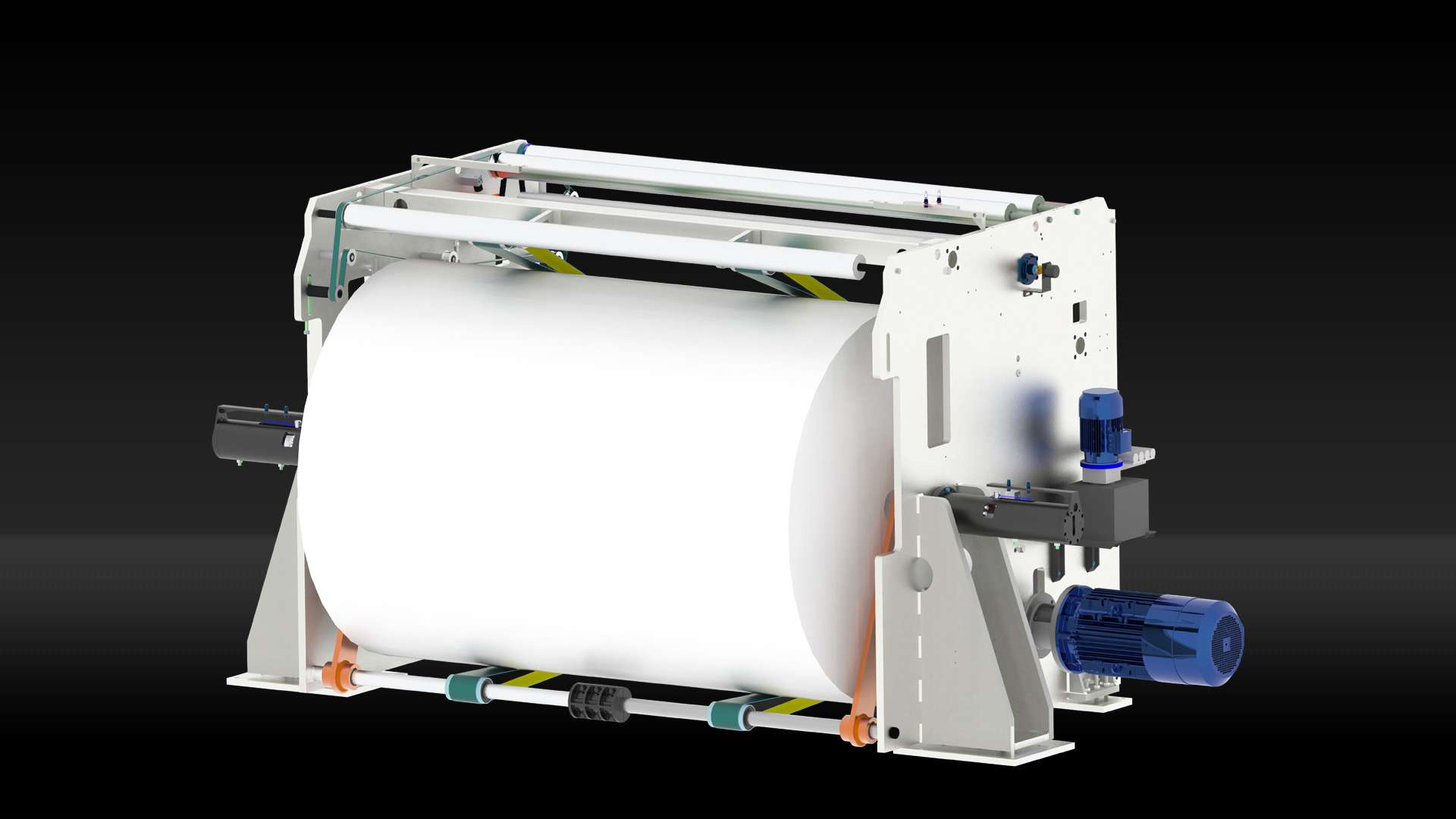 Serie UF di Maflex svolgitori a carico frontale per bobine di carta tissue fino a 1800 mm